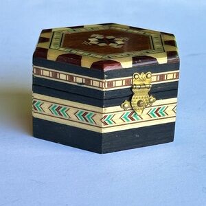Vintage Spanish Mosaic Marquetry Trinket Box
